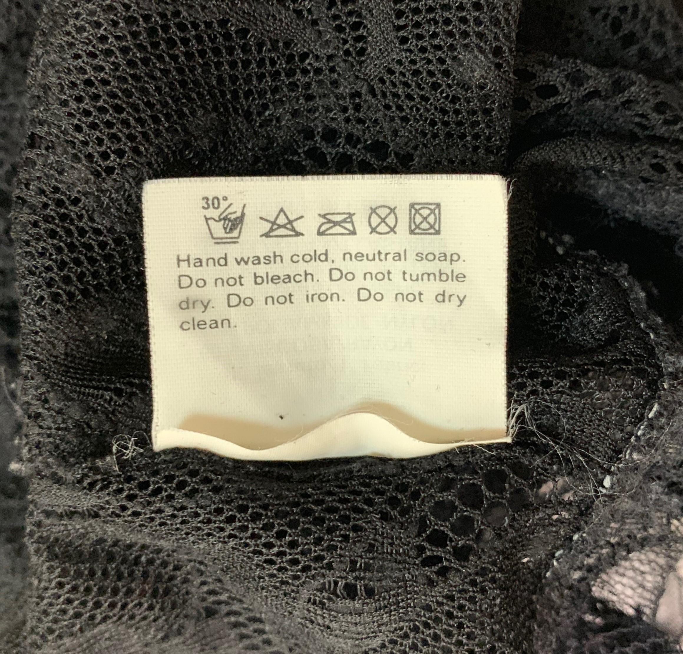 F/W 2003 Yves Saint Laurent Tom Ford Runway Sheer Black Lace Butterfly Crop Top 1