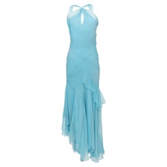 c. 2004 Christian Dior by John Galliano Baby Blue Silk Chiffon Gown