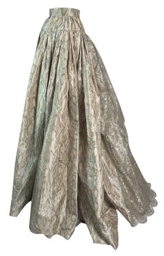 C 2005 Roberto Cavalli Attributed Gold Snakeskin Print Lace Crinoline Maxi Skirt