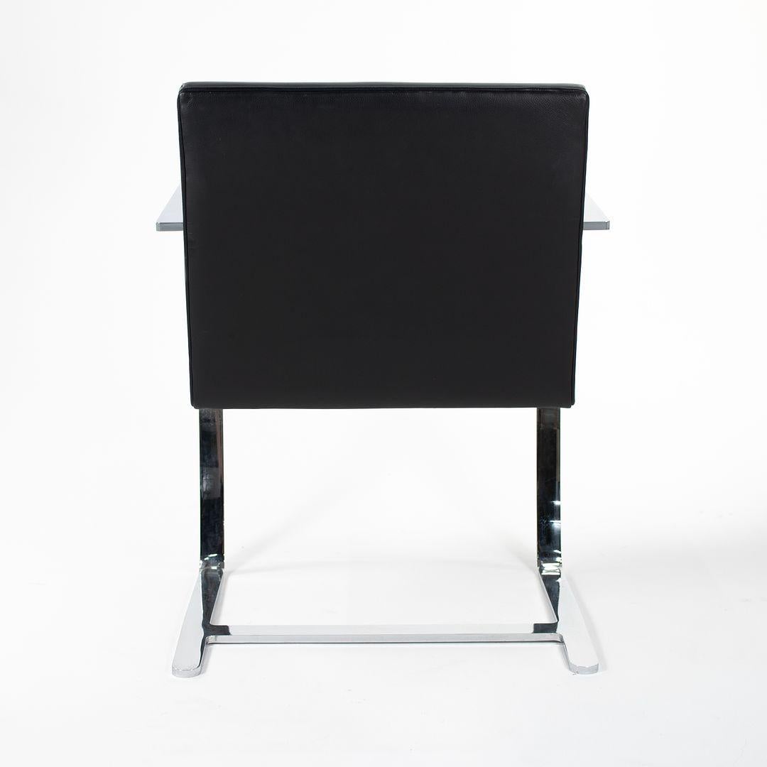 Contemporary C. 2006 Mies van der Rohe for Knoll Brno Dining Arm Chair Black Leather