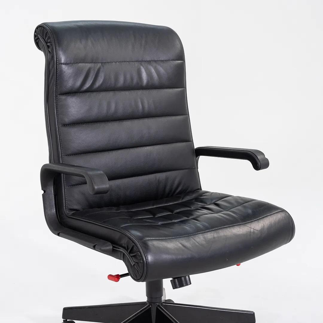 C. 2006 Richard Sapper für Knoll Chefschreibtischstuhl aus schwarzem Leder im Angebot 6