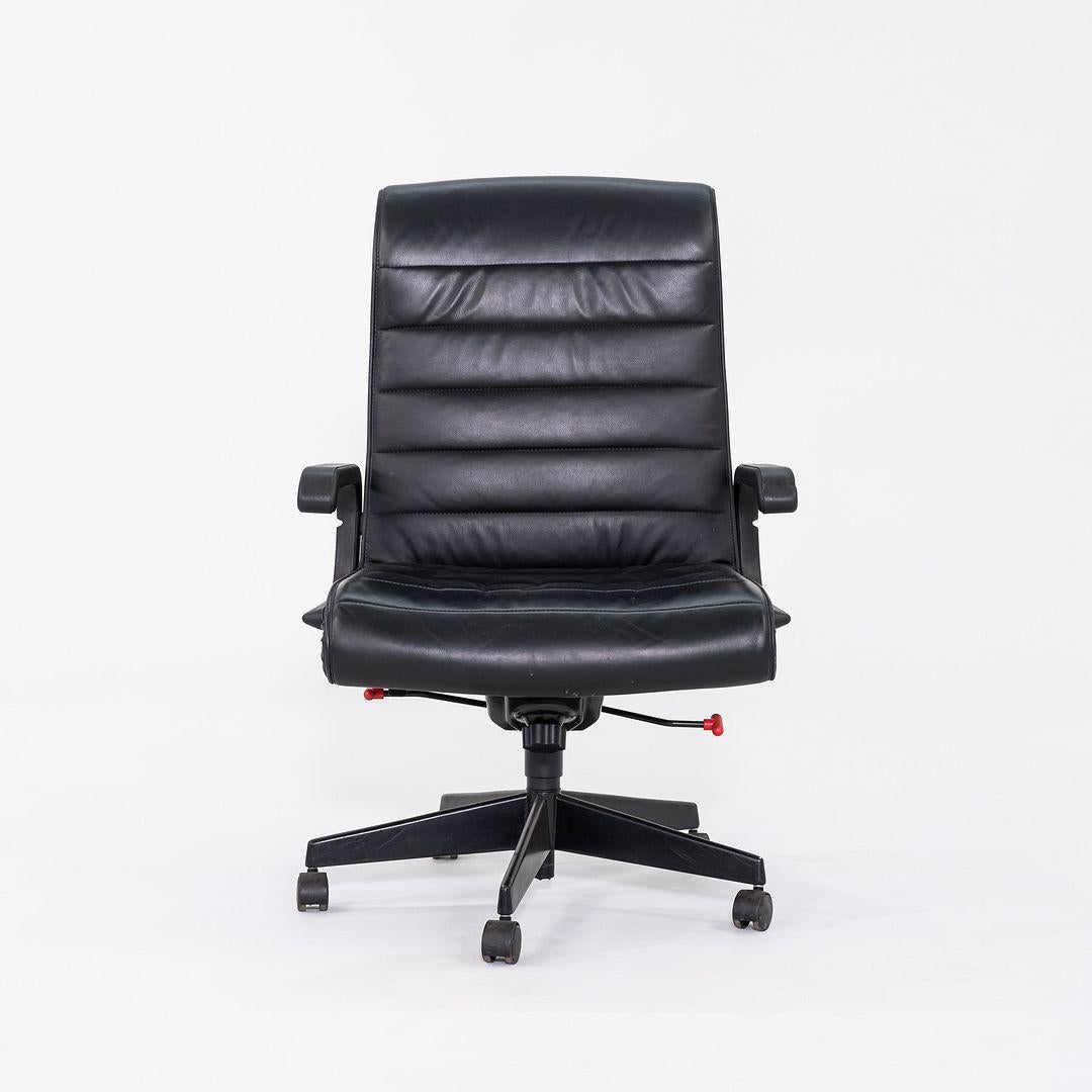 C. 2006 Richard Sapper für Knoll Chefschreibtischstuhl aus schwarzem Leder im Angebot 1
