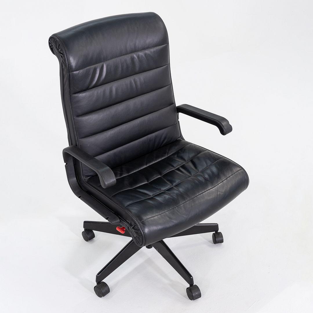 C. 2006 Richard Sapper für Knoll Chefschreibtischstuhl aus schwarzem Leder im Angebot 3
