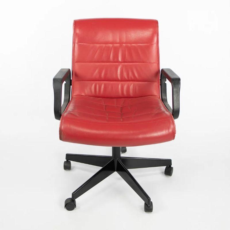 Modern C. 2006 Richard Sapper for Knoll Management Desk Chair in Red Leather For Sale