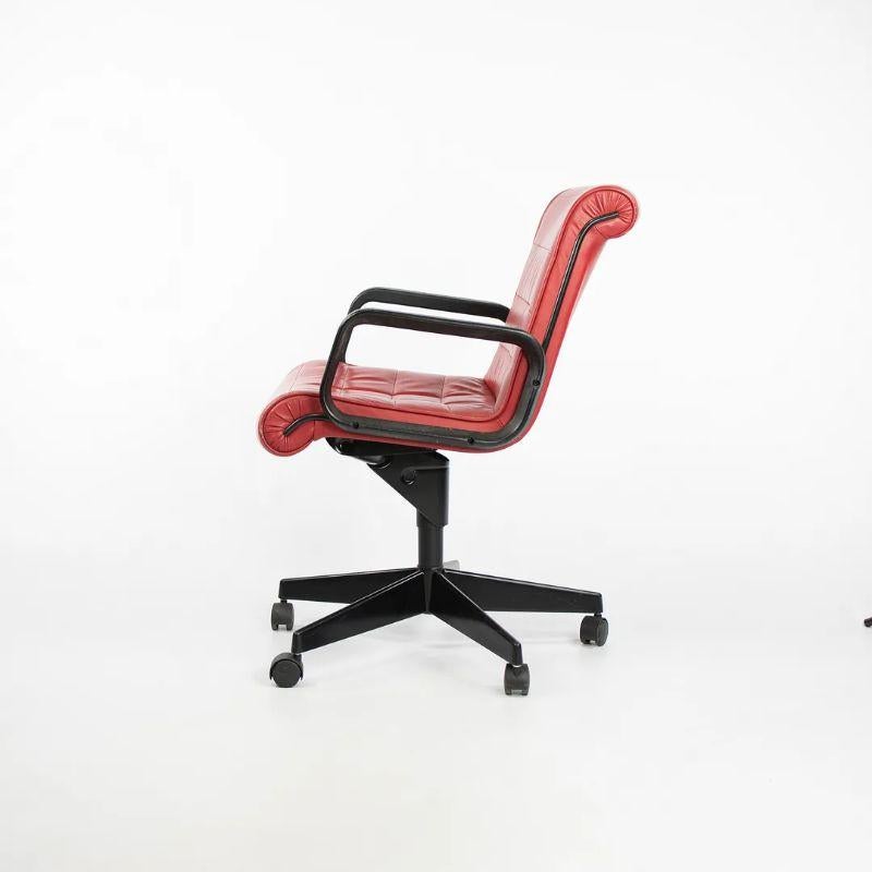 Steel C. 2006 Richard Sapper for Knoll Management Desk Chair in Red Leather For Sale