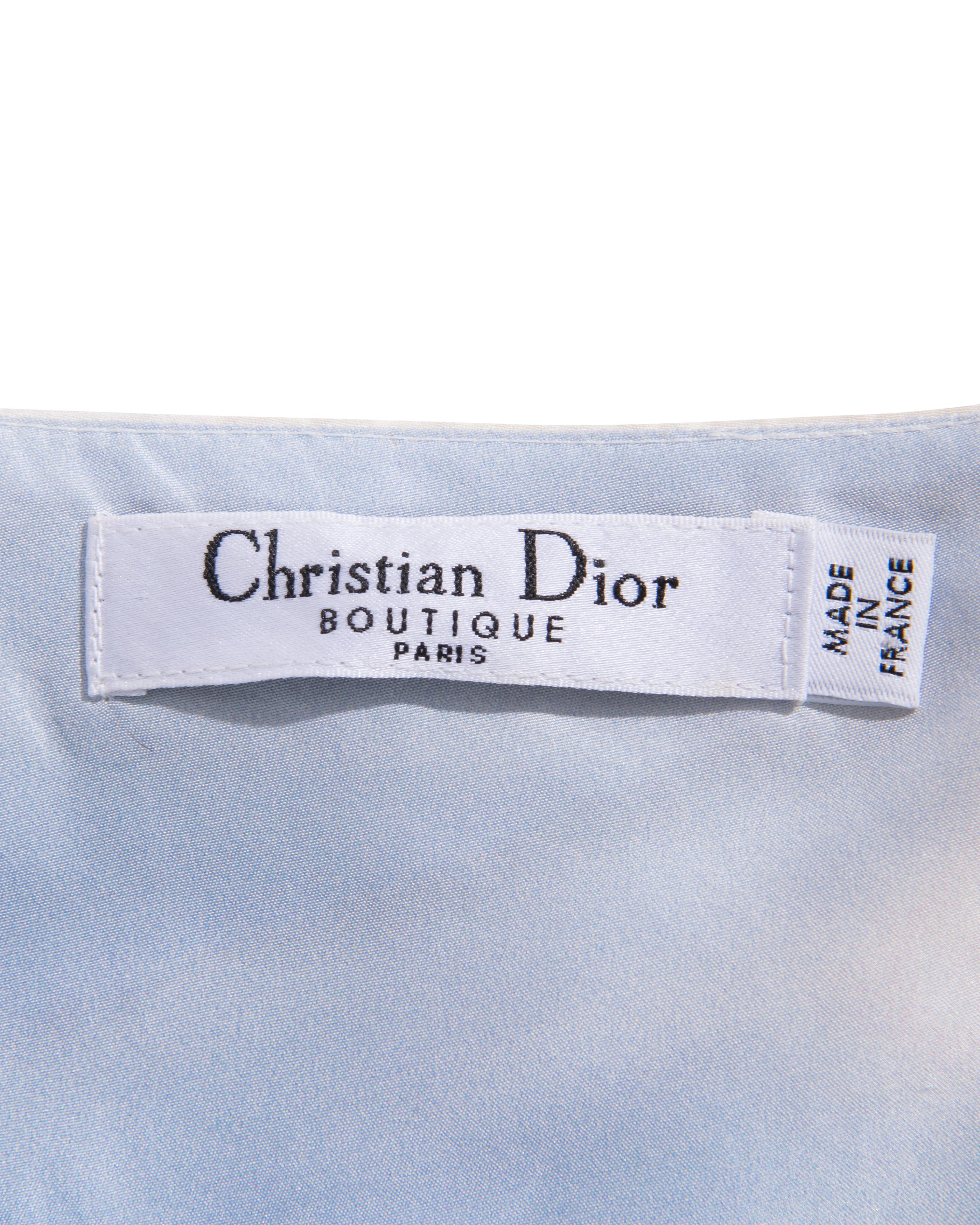 c. 2007 Christian Dior by John Galliano Cloud Print Silk Dress and Stole 6