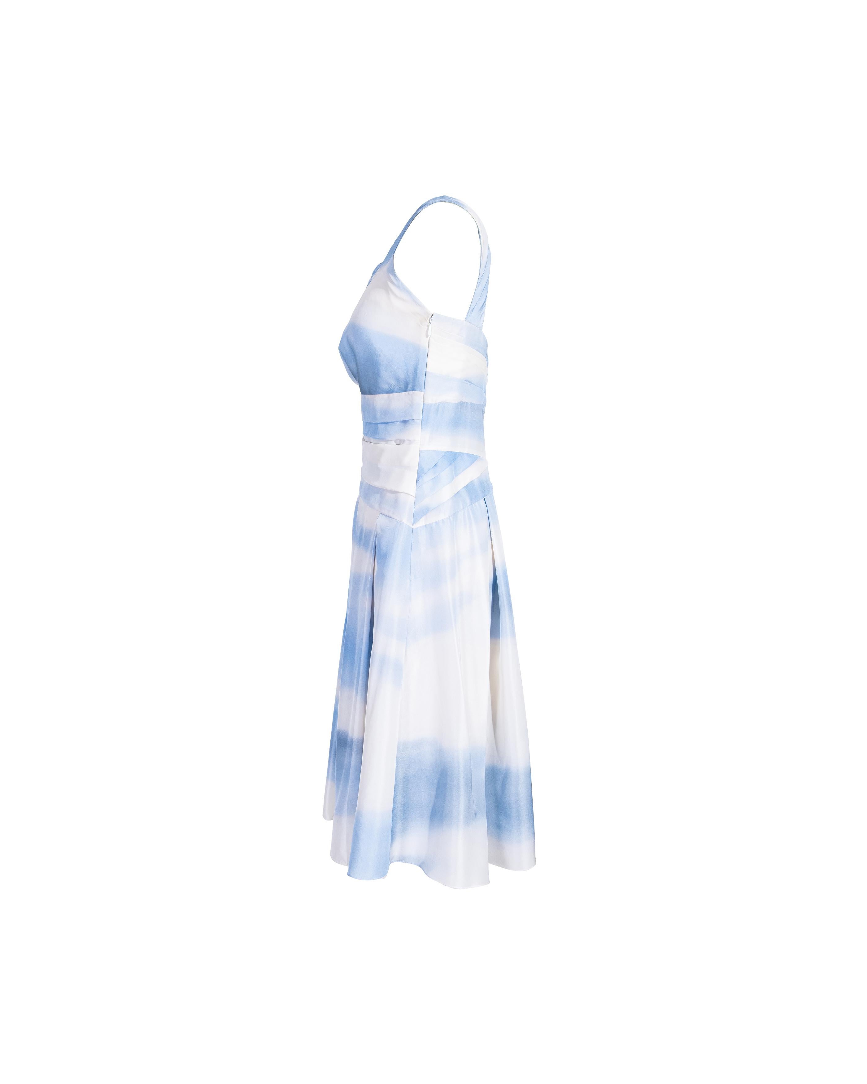 Women's or Men's c. 2007 Christian Dior by John Galliano Cloud Print Silk Dress and Stole