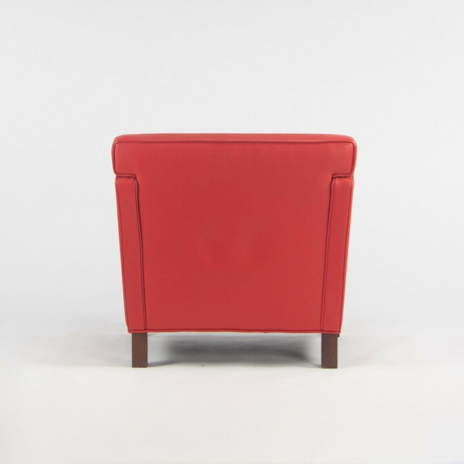 Contemporary C. 2009 Pair of Mies Van Der Rohe Knoll Krefeld Lounge Chairs in Red Leather For Sale