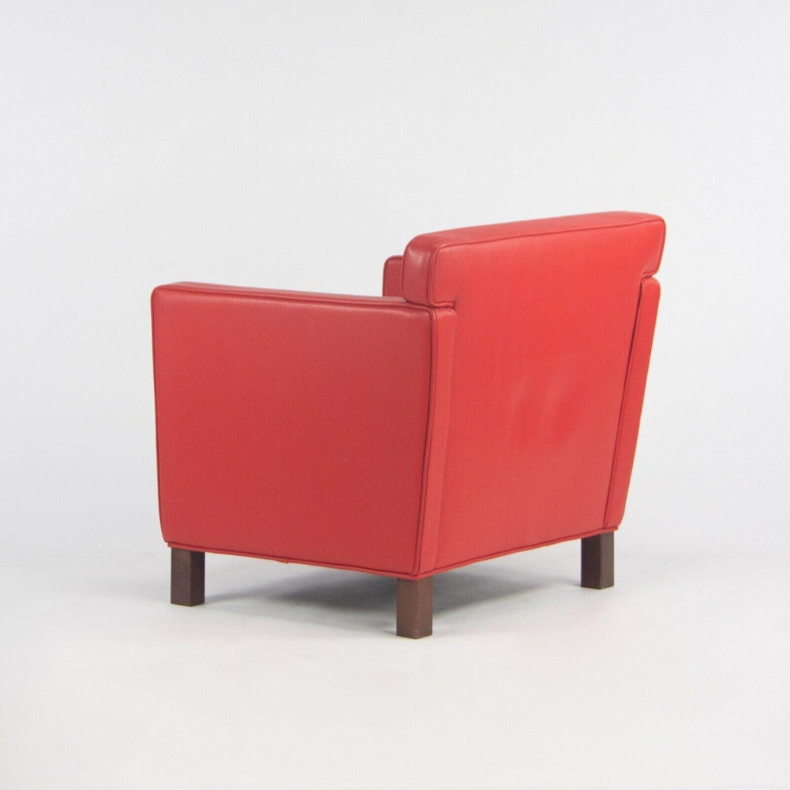 Ein Paar Mies Van Der Rohe Knoll Krefeld-Loungesessel aus rotem Leder, ca. 2009 im Angebot 1