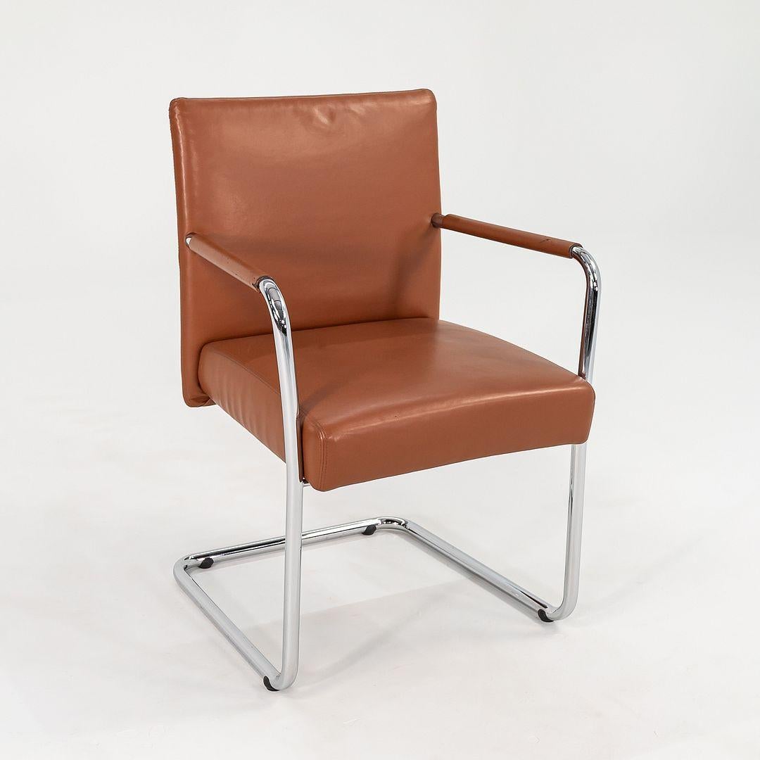 C. 2010 Paire de chaises cantilever coulissantes en cuir cognac Brayton Switch en vente 3