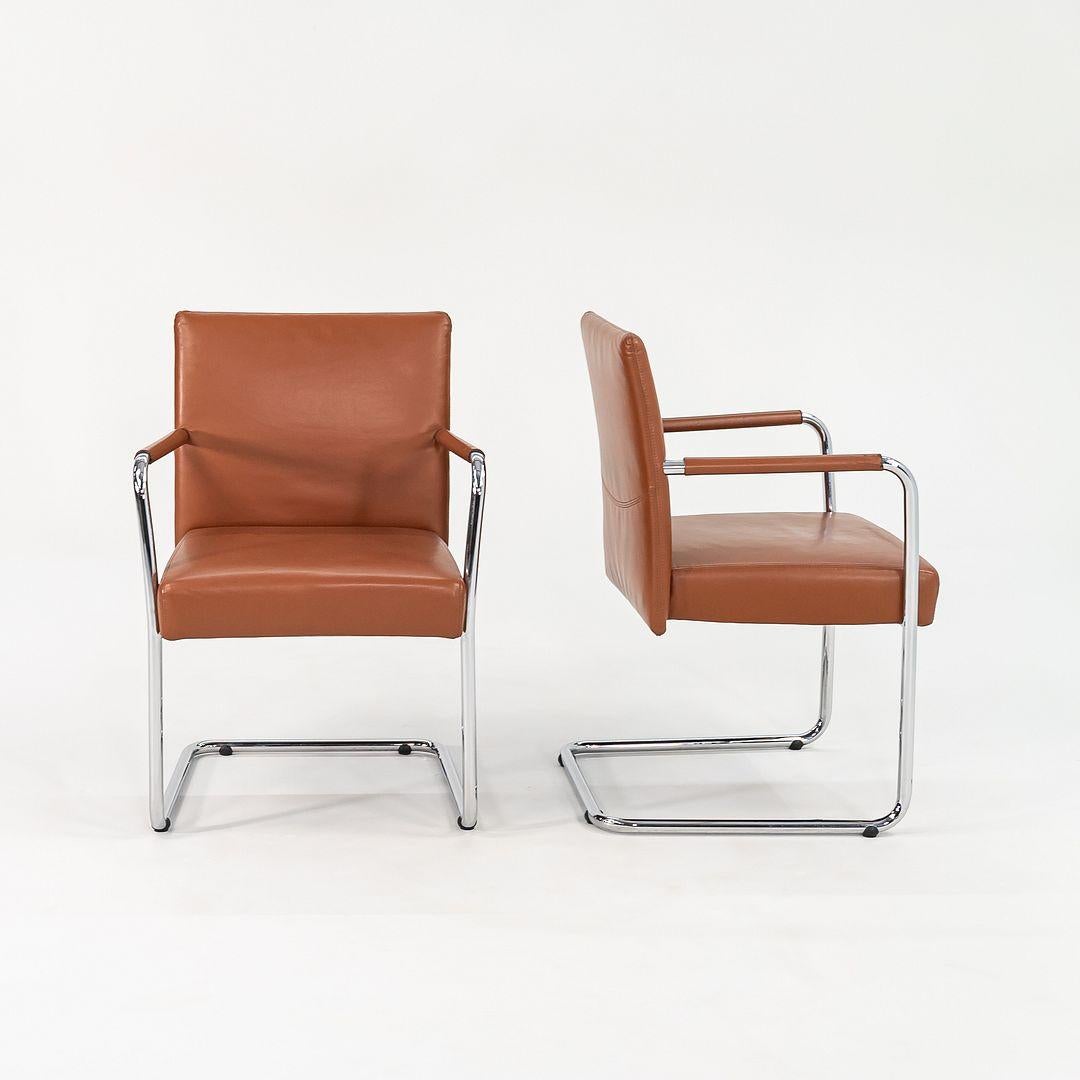C. 2010 Paire de chaises cantilever coulissantes en cuir cognac Brayton Switch en vente 5