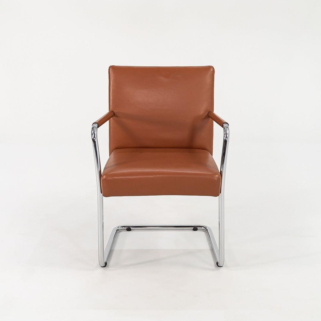 Moderne C. 2010 Paire de chaises cantilever coulissantes en cuir cognac Brayton Switch en vente