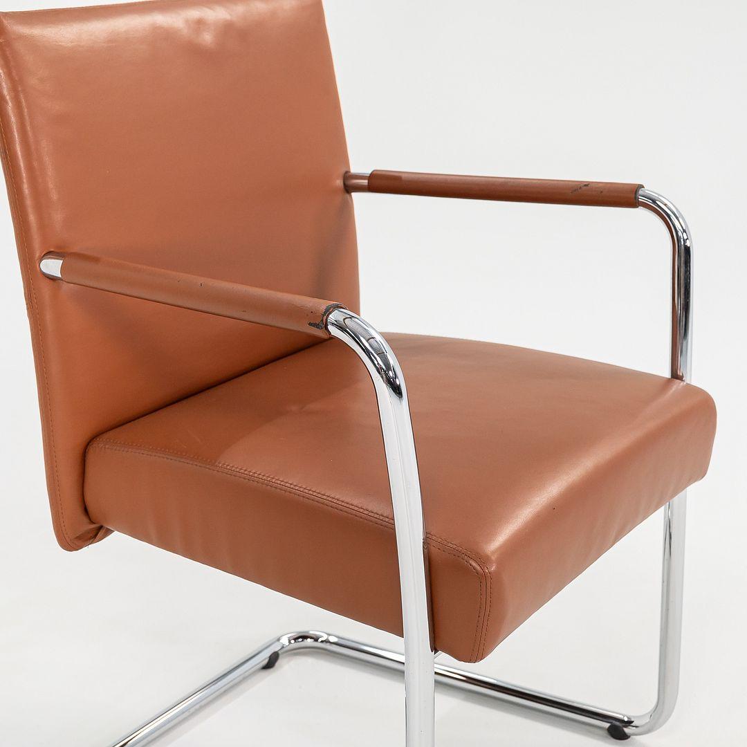 C. 2010 Paire de chaises cantilever coulissantes en cuir cognac Brayton Switch Bon état - En vente à Philadelphia, PA
