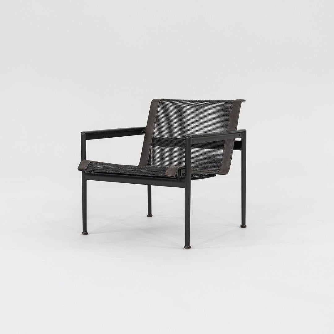 This is a 1966 Collection Outdoor Lounge Chair with Arms, Model 1966-25, initially designed by Richard Schultz for Knoll in 1966. These examples date to circa 2010 and the listed price includes one lounge chair. We have four lounge chairs available