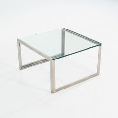 C. 2010 Shelton Mindel for Knoll SM Coffee Side Table in Steel w/ 24" Glass Top