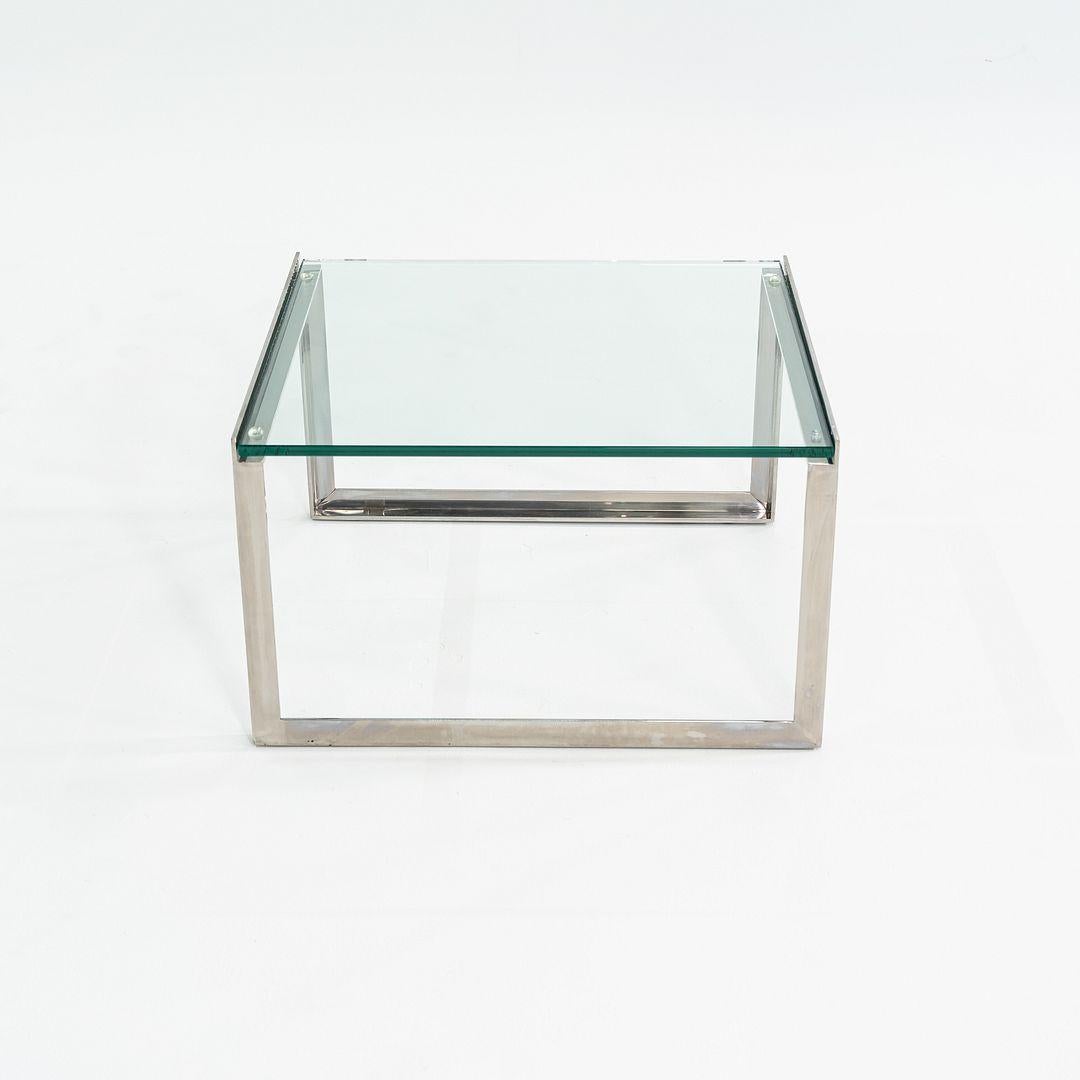Moderne C. 2010 Steele for Knoll SM Table d'appoint en acier avec plateau en verre de 24 pouces en vente