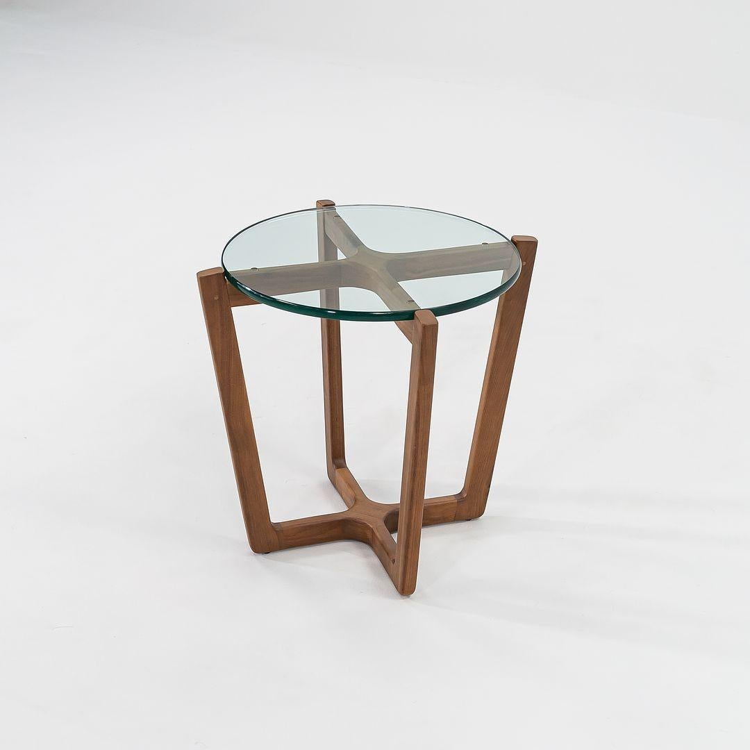 C. 2016 Brad Ascalon for Design Within Reach Side Table in Walnut and Glass Top 4