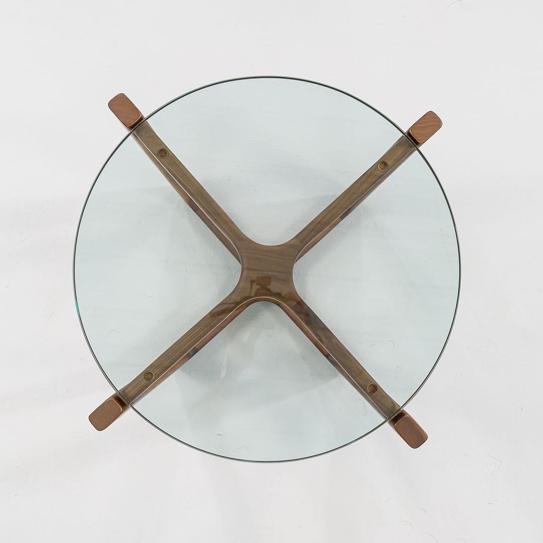 C. 2016 Brad Ascalon for Design Within Reach Side Table in Walnut and Glass Top 5