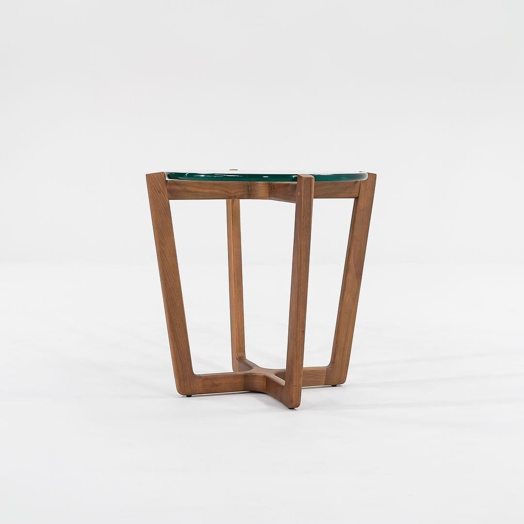 Modern C. 2016 Brad Ascalon for Design Within Reach Side Table in Walnut and Glass Top