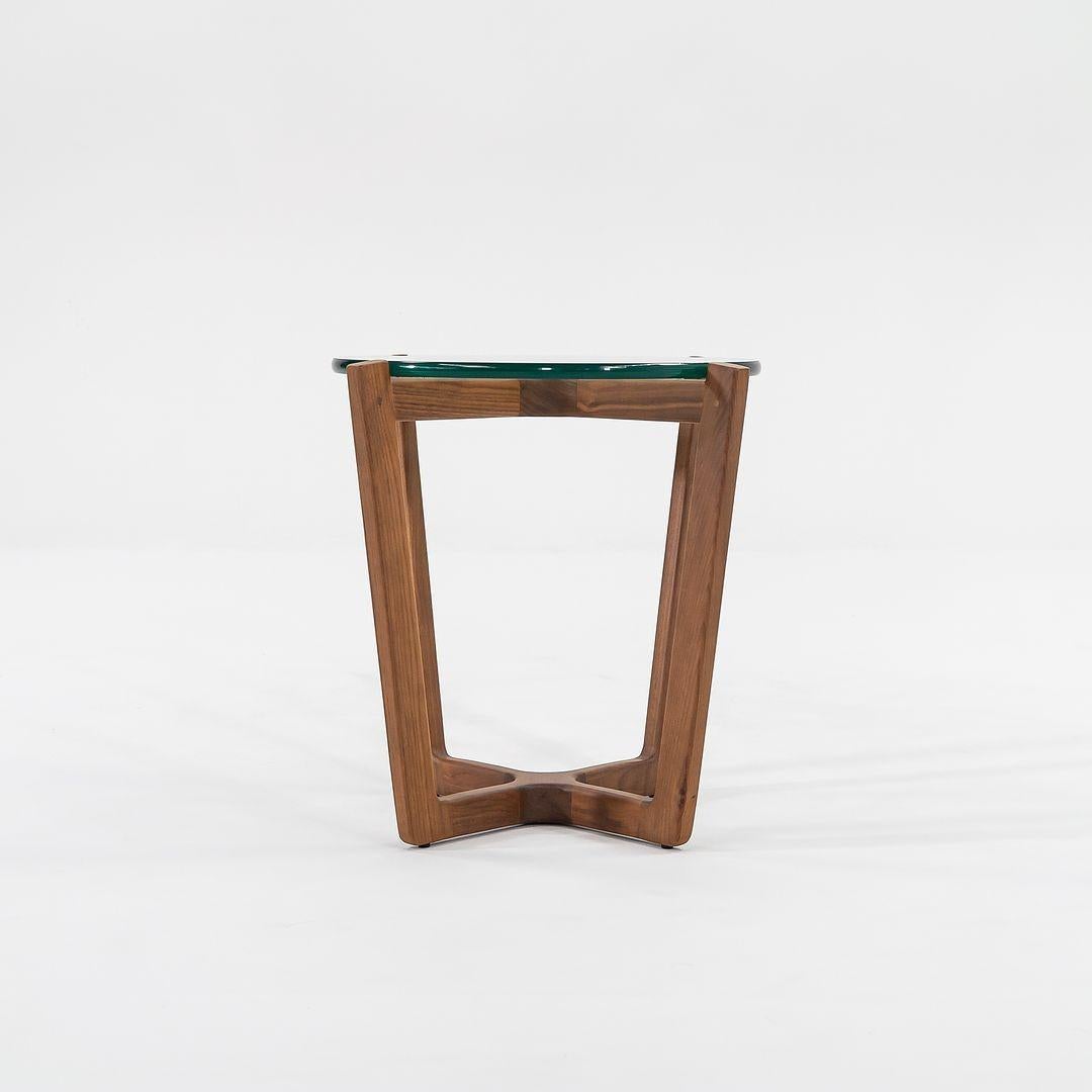 American C. 2016 Brad Ascalon for Design Within Reach Side Table in Walnut and Glass Top