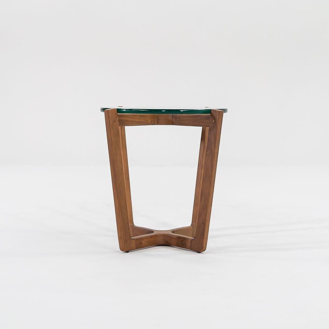 Contemporary C. 2016 Brad Ascalon for Design Within Reach Side Table in Walnut and Glass Top