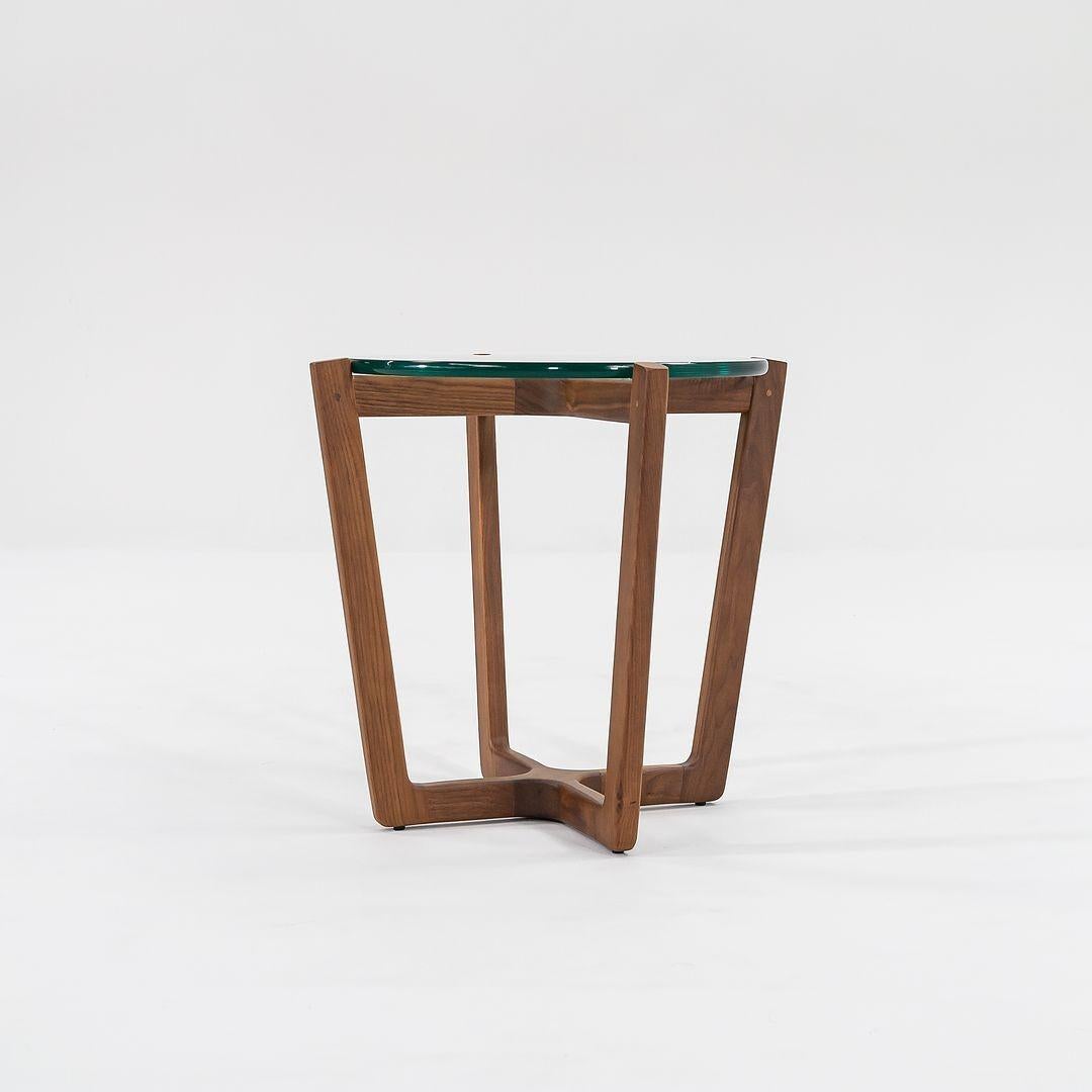 C. 2016 Brad Ascalon for Design Within Reach Side Table in Walnut and Glass Top 1