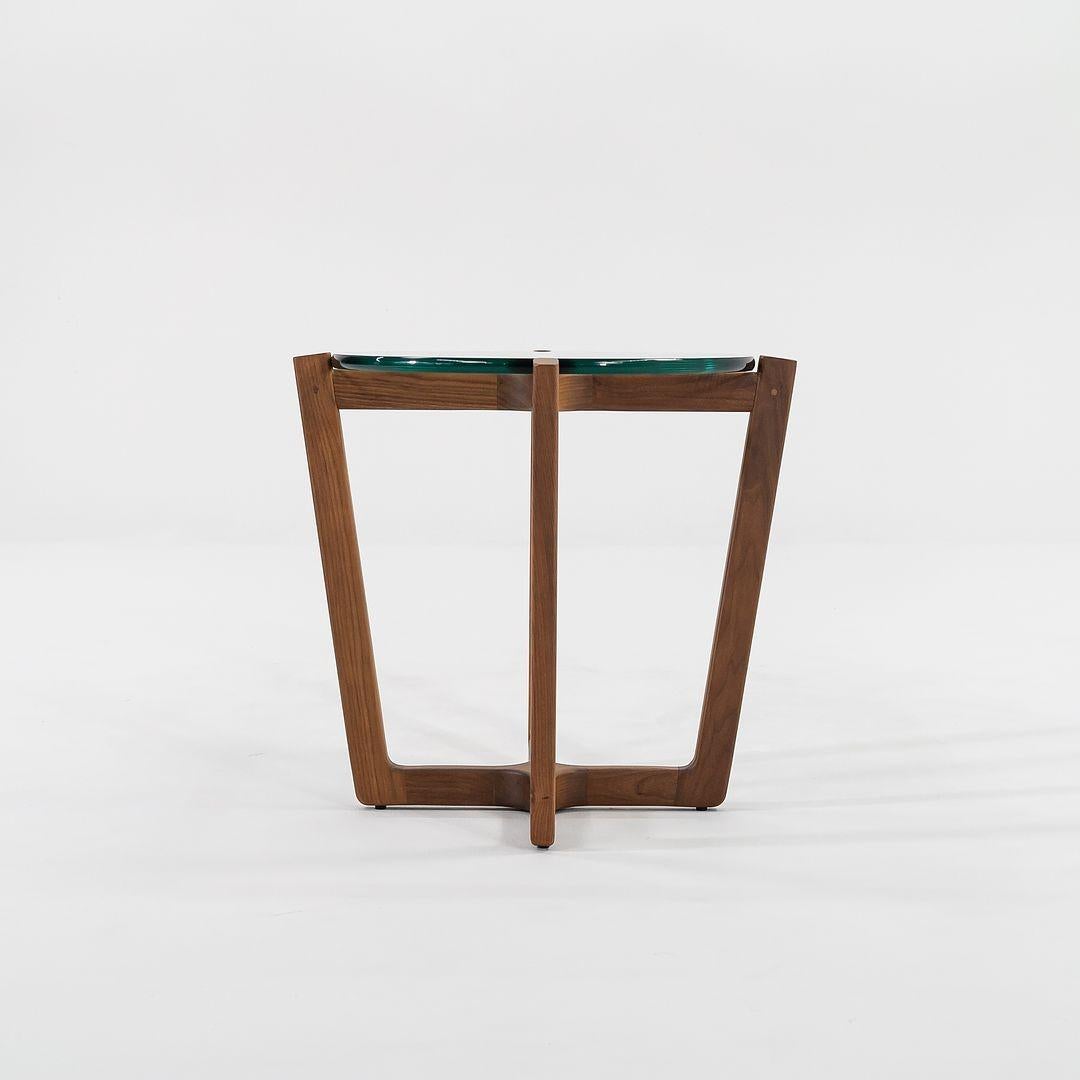 C. 2016 Brad Ascalon for Design Within Reach Side Table in Walnut and Glass Top 2