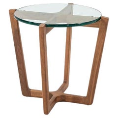 C. 2016 Brad Ascalon for Design Within Reach Side Table in Walnut and Glass Top