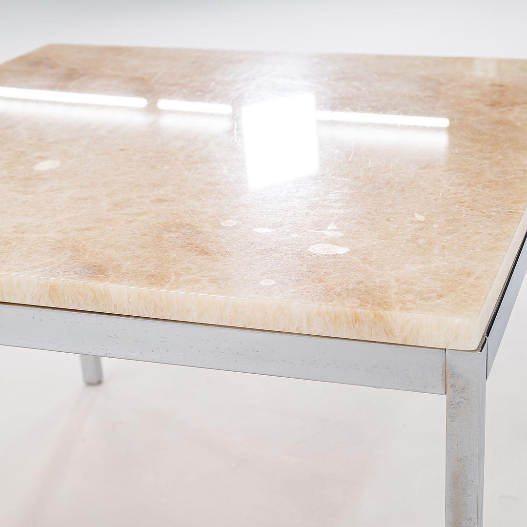 Steel C. 2016 Florence Knoll Coffee Table with Custom Granite Top 24x24 Model 2510T For Sale