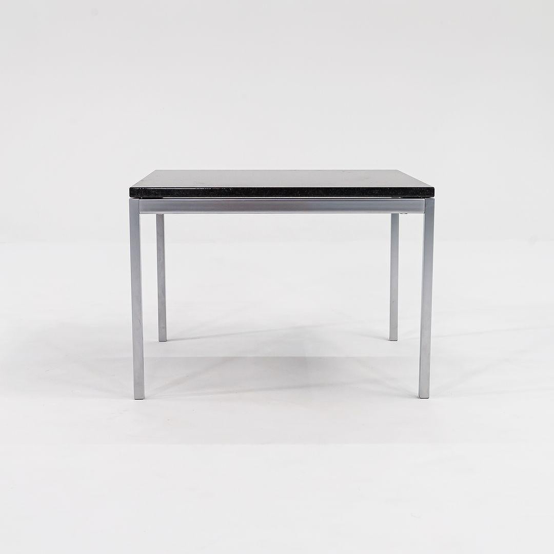 C. 2016 Florence Knoll Square Coffee or End Table w/ Steel Base and Granite Top In Good Condition For Sale In Philadelphia, PA