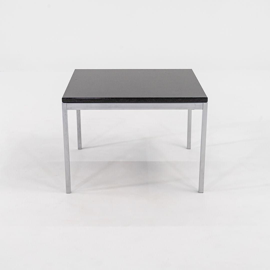 C. 2016 Florence Knoll Square Coffee or End Table w/ Steel Base and Granite Top For Sale 2