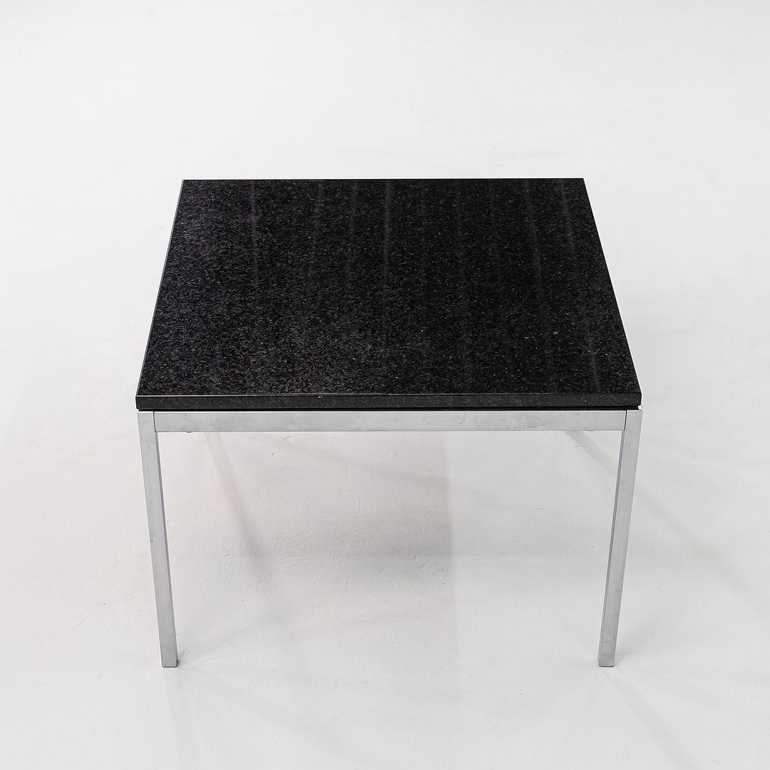C. 2016 Florence Knoll Square Coffee or End Table w/ Steel Base and Granite Top For Sale 3