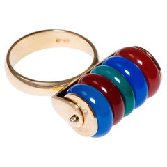 Giogio Facchini Ring aus Karneol, Chrysophrase, Chalcedon und Gold, um 2016