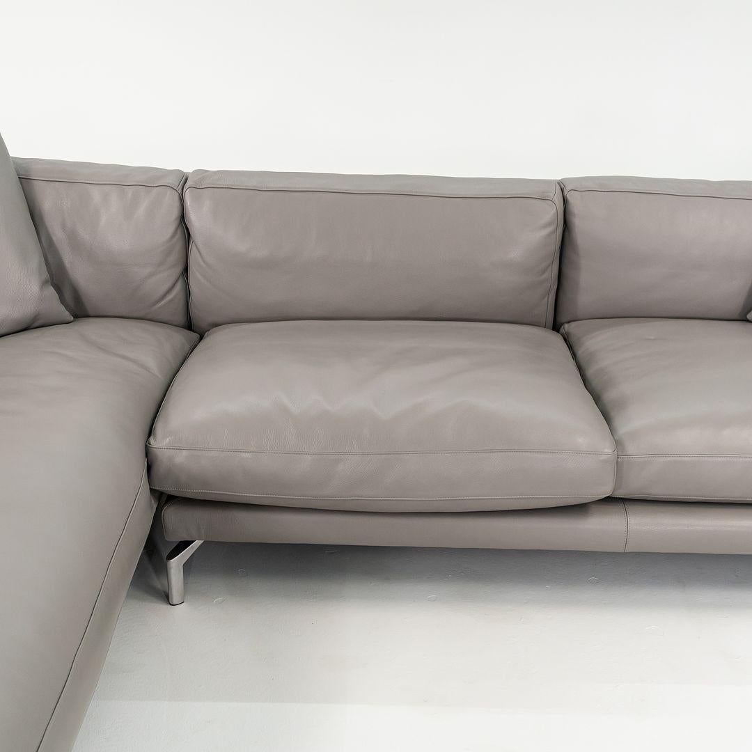 C. 2018 Como Modulares Sofa aus grauem italienischem Leder von Giorgio Soressi im Angebot 3