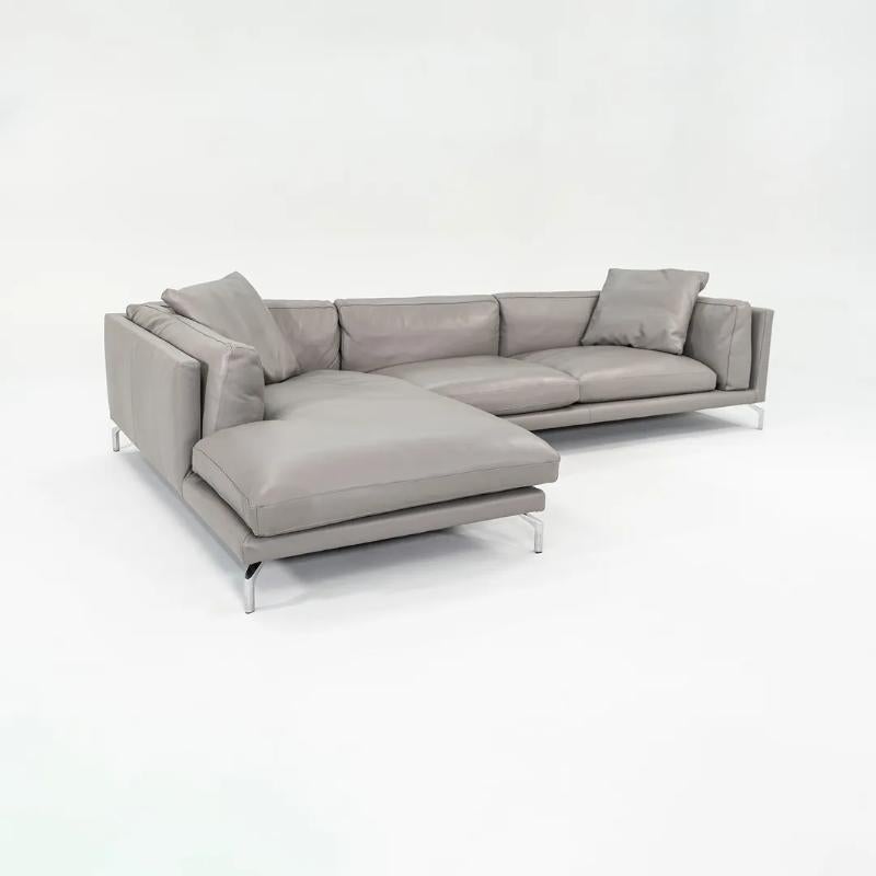 C. 2018 Como Modulares Sofa aus grauem italienischem Leder von Giorgio Soressi im Angebot 4