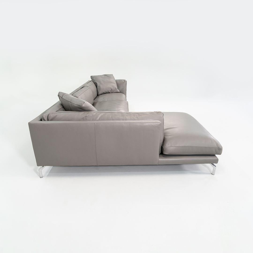 C. 2018 Como Modulares Sofa aus grauem italienischem Leder von Giorgio Soressi (Moderne) im Angebot