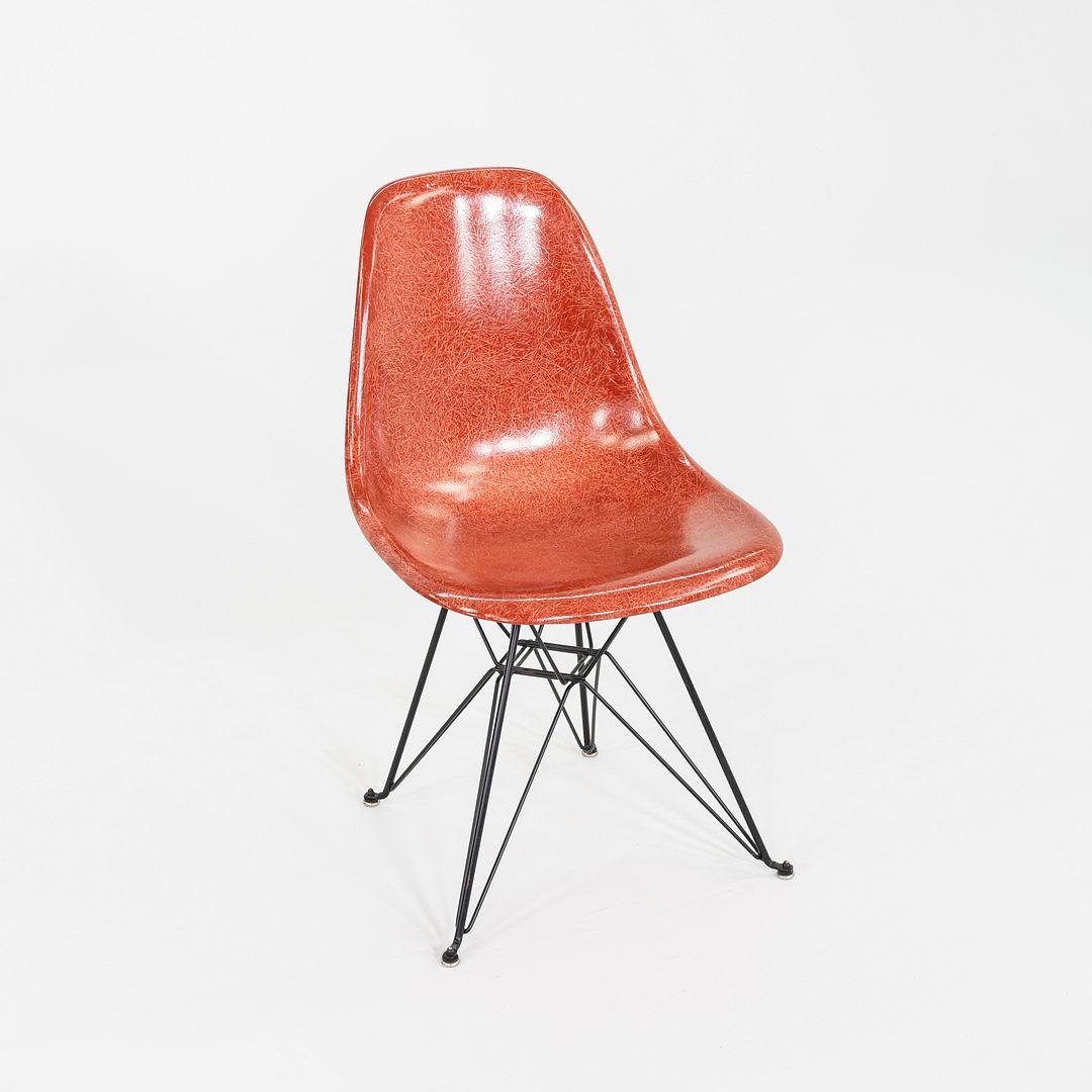 C. 2018 Eames Modernica Side / Dining Chair in Red Fiberglass with Eiffel Base For Sale 5