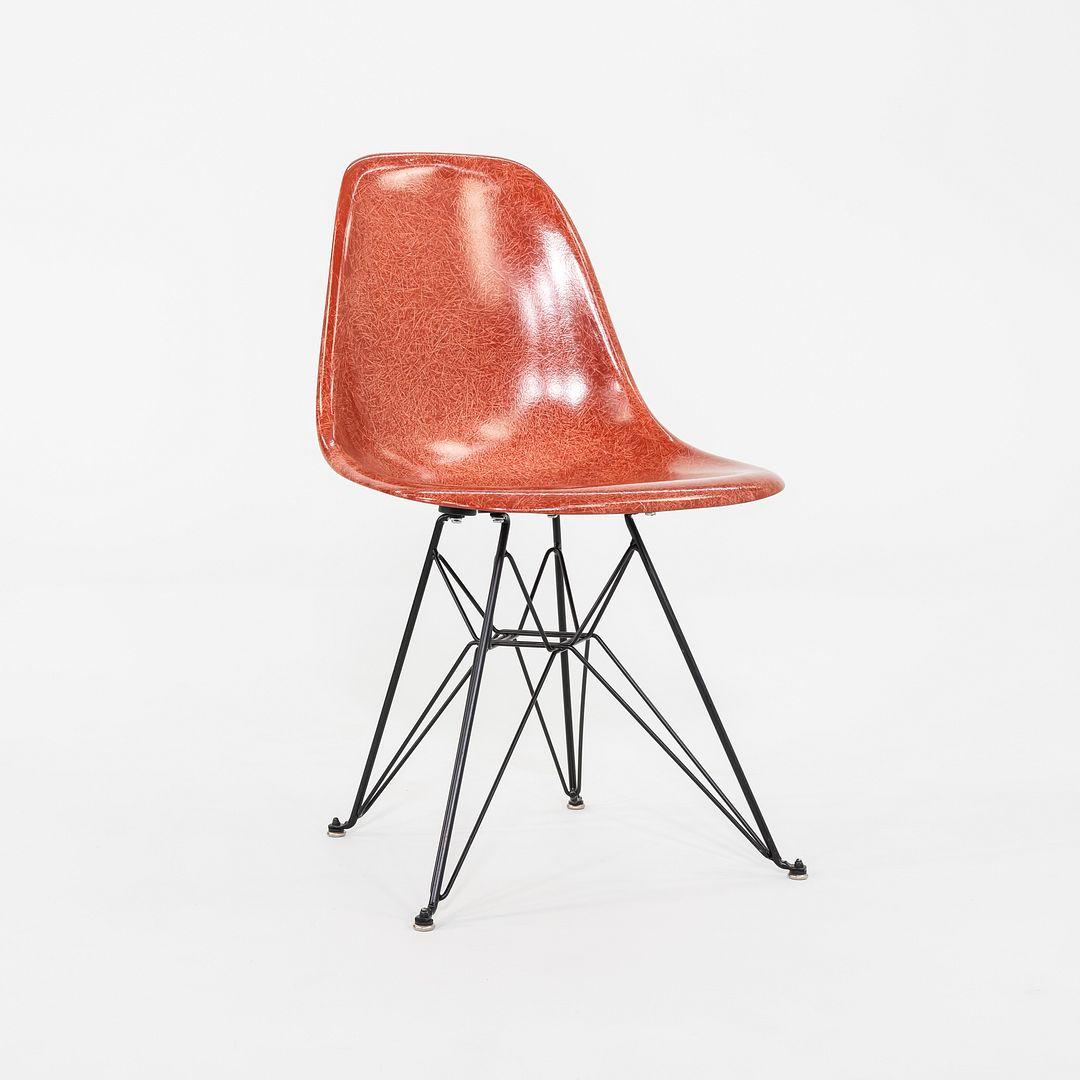 American C. 2018 Eames Modernica Side / Dining Chair in Red Fiberglass with Eiffel Base For Sale