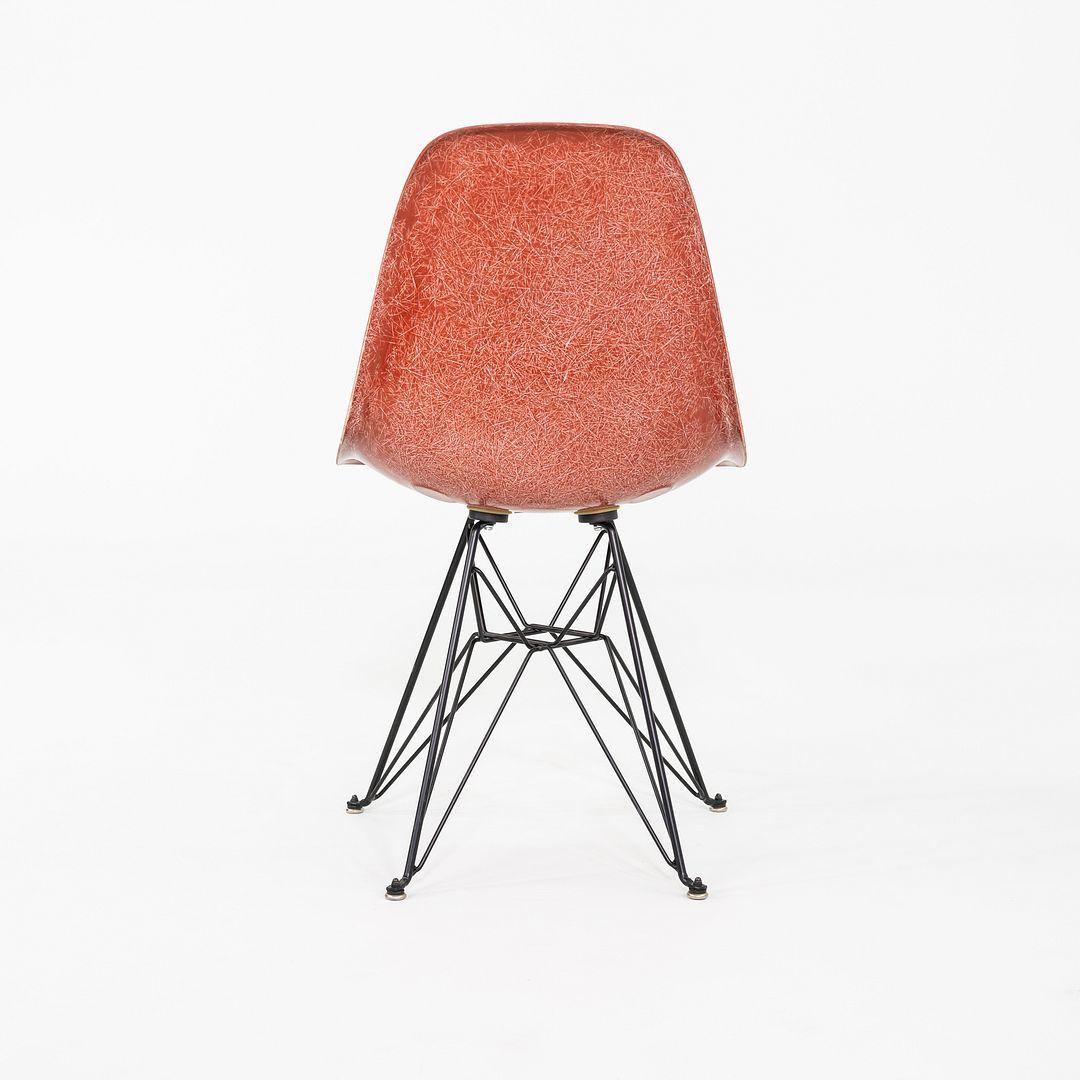 C. 2018 Eames Modernica Side / Dining Chair in Red Fiberglass with Eiffel Base In Good Condition For Sale In Philadelphia, PA