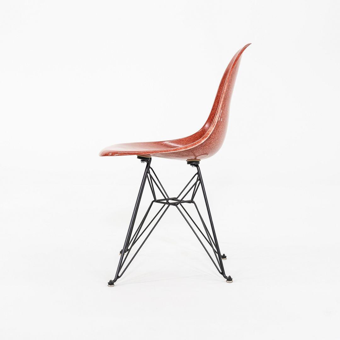C. 2018 Eames Modernica Side / Dining Chair in Red Fiberglass with Eiffel Base For Sale 1