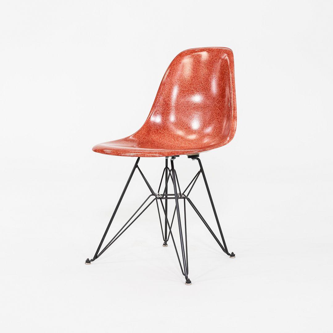 C. 2018 Eames Modernica Side / Dining Chair in Red Fiberglass with Eiffel Base For Sale 3