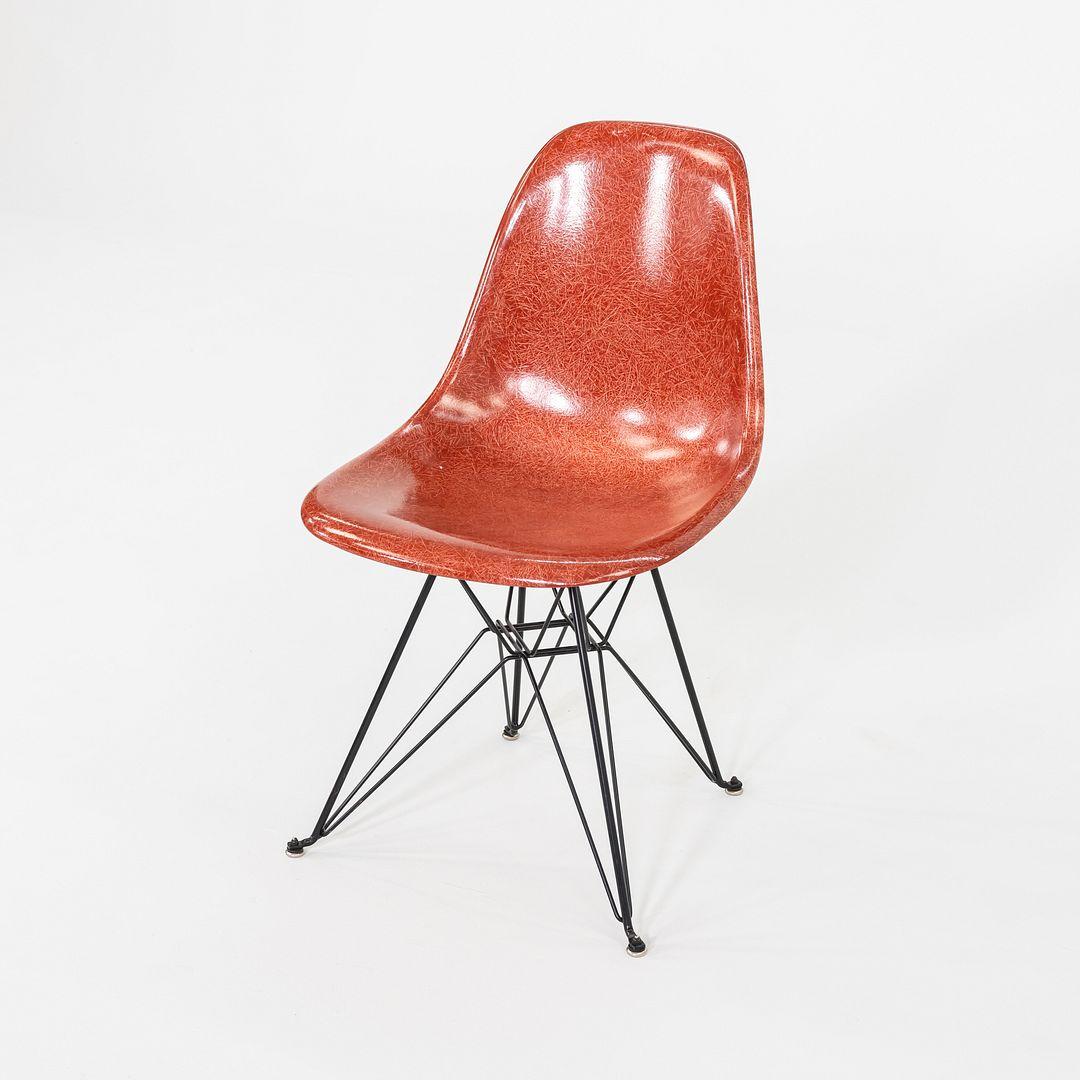 C. 2018 Eames Modernica Side / Dining Chair in Red Fiberglass with Eiffel Base For Sale 4