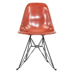 C. 2018 Eames Modernica Side / Dining Chair in Red Fiberglass with Eiffel Base