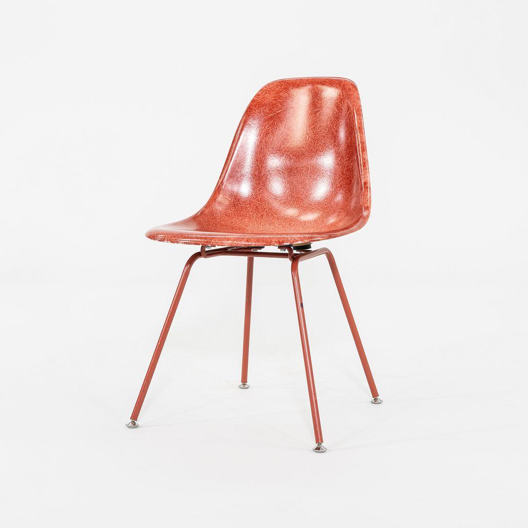 Contemporary C. 2018 Set of Three Eames Modernica Side / Dining Chairs in Red Fiberglass For Sale