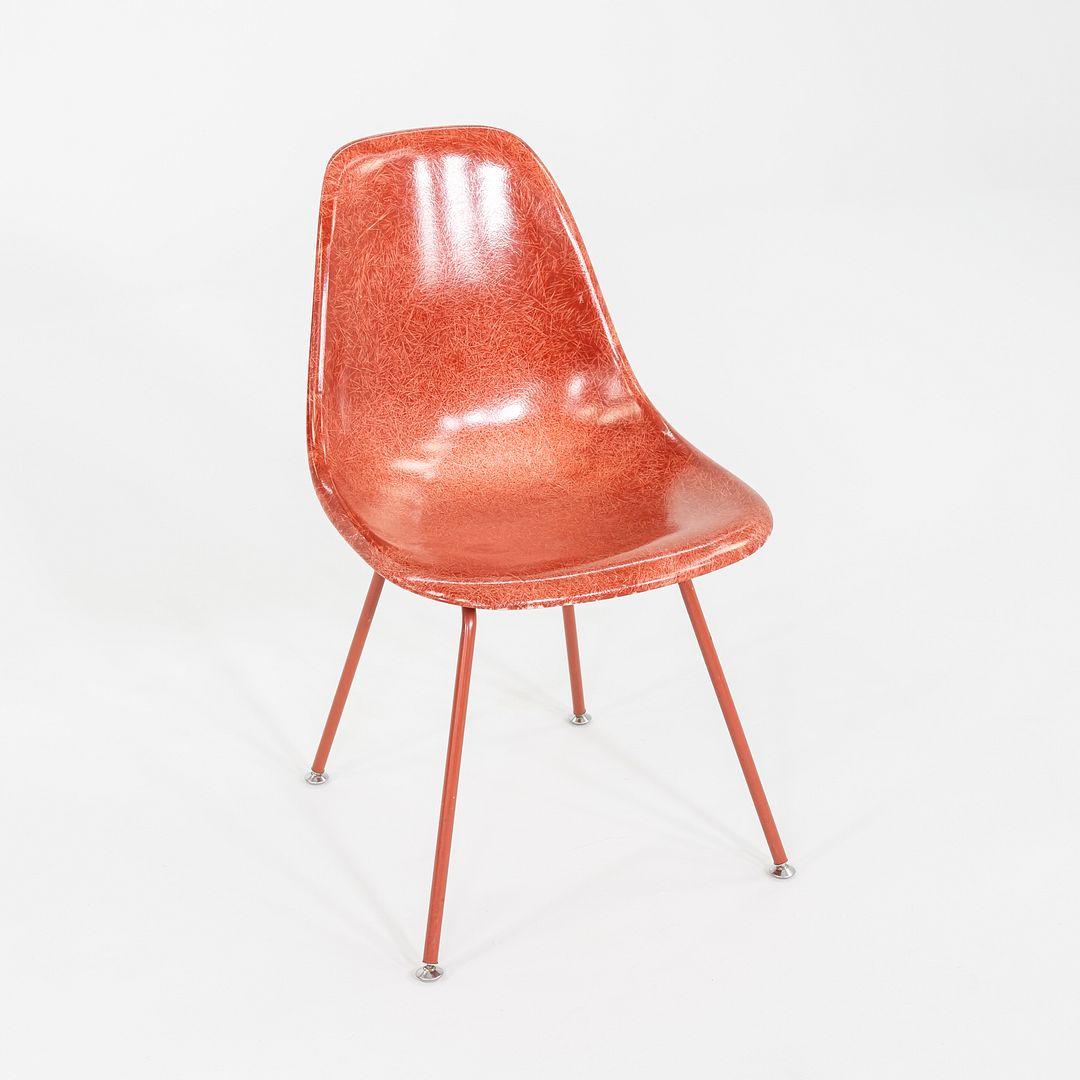 C. 2018 Set of Three Eames Modernica Side / Dining Chairs in Red Fiberglass For Sale 4