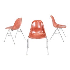 C. 2018 Set of Three Eames Modernica Stacking Side / Dining Chairs in Fiberglass