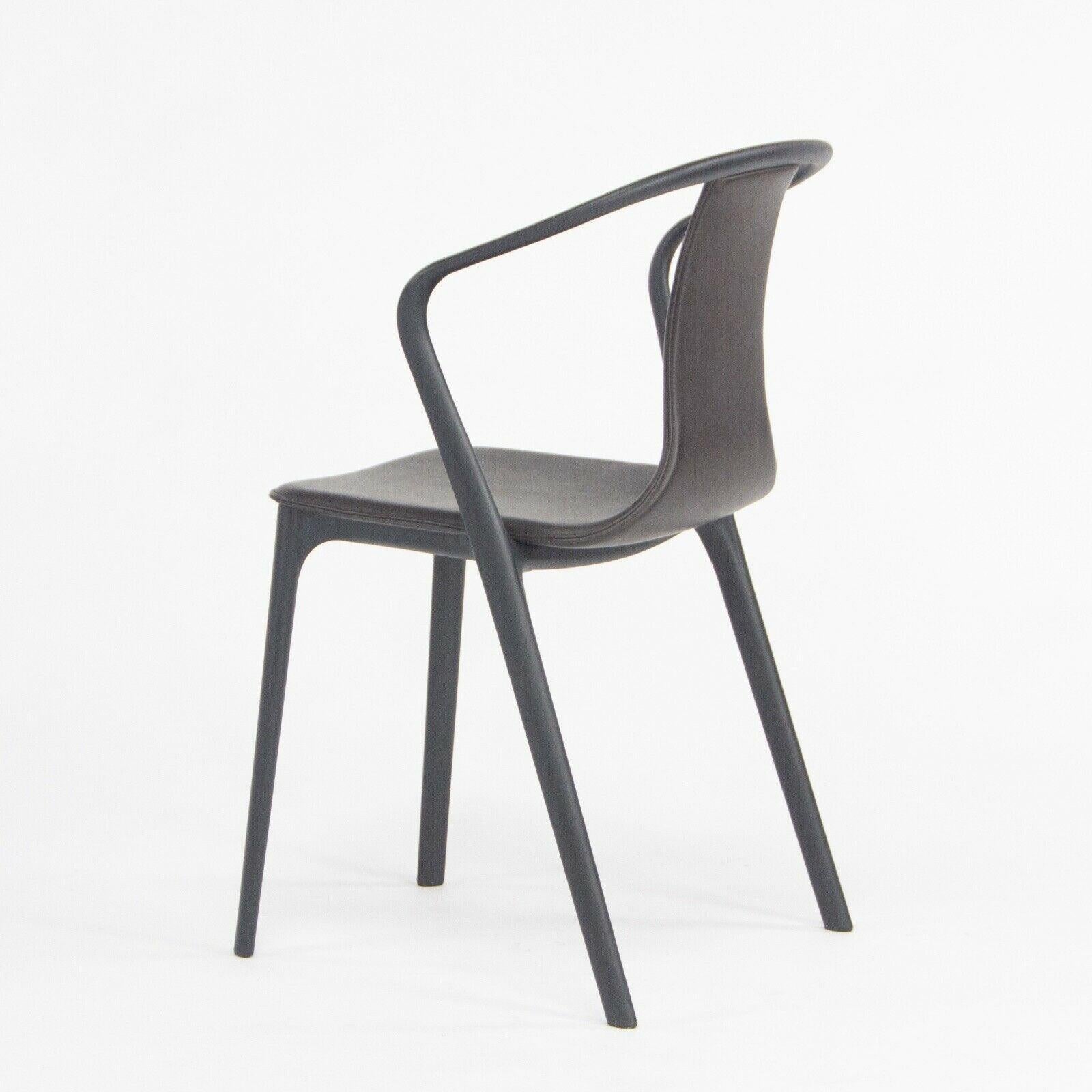C. 2019 Vitra Belleville Armchair in Brown Leather by Ronan & Erwan Bouroullec In Good Condition For Sale In Philadelphia, PA