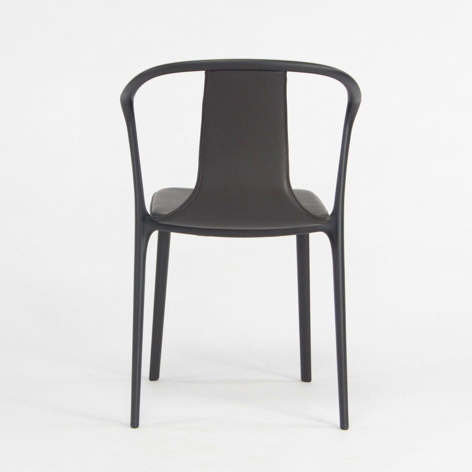 Contemporary C. 2019 Vitra Belleville Armchair in Brown Leather by Ronan & Erwan Bouroullec For Sale