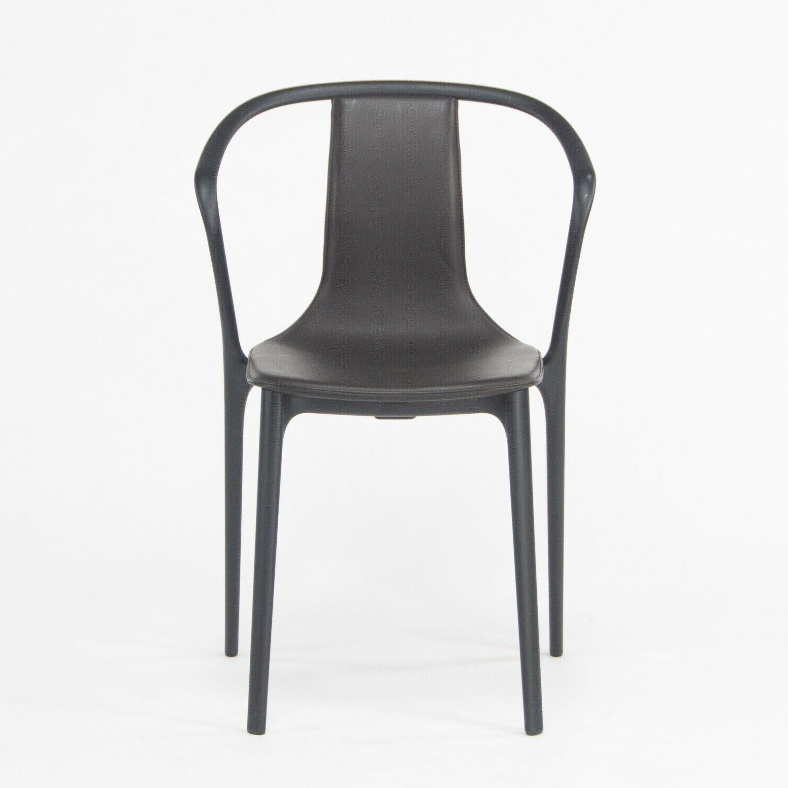 C. 2019 Vitra Belleville Armchair in Brown Leather by Ronan & Erwan Bouroullec For Sale
