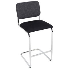 C. 2020 In-Box Marcel Breuer for Knoll Cesca Bar Stool in Gray and Black Fabric